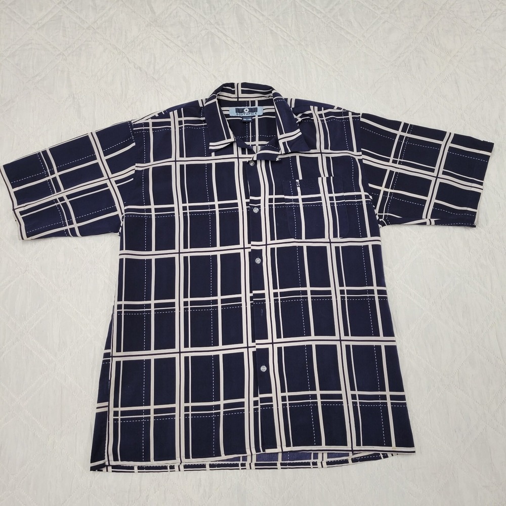Southpole blue plaid short sleeve button front shirt men's XL